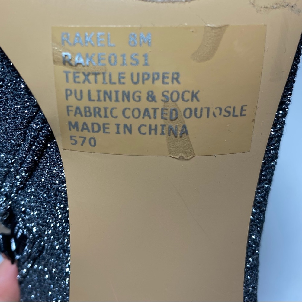 Steve Madden Rakel Glitter Bootie Sandal Heels Black Shimmer Women’s Size 8 - Picture 16 of 16